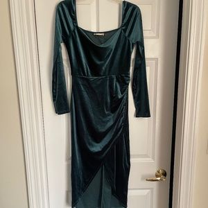ALTAR'D STATE Green Velvet Dress